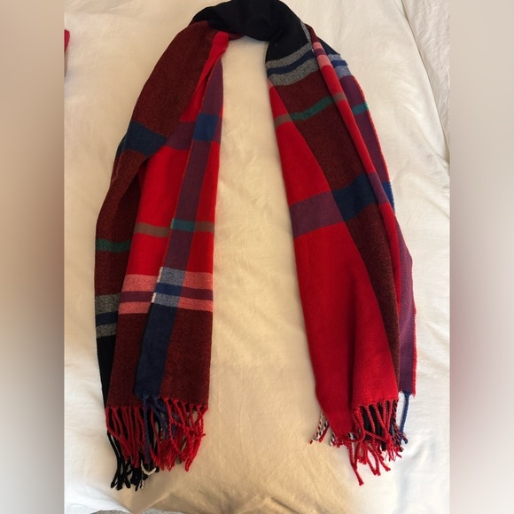 J. Crew Accessories - J. Crew Red and Blue Plaid Scarf